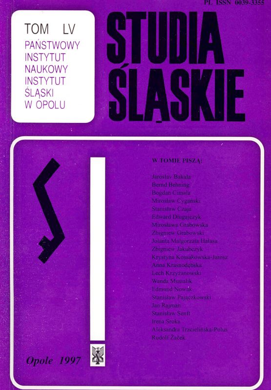 Studia Śląskie tom 55 - okładka