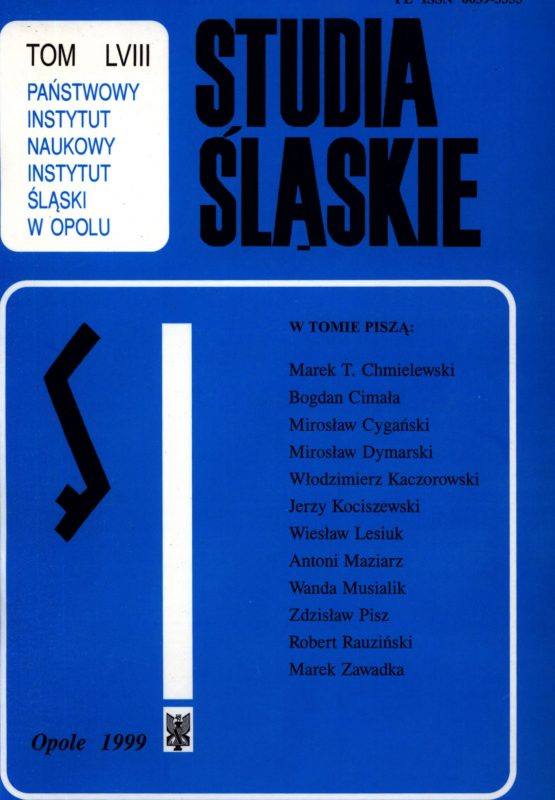 Studia Śląskie tom 58 - okładka