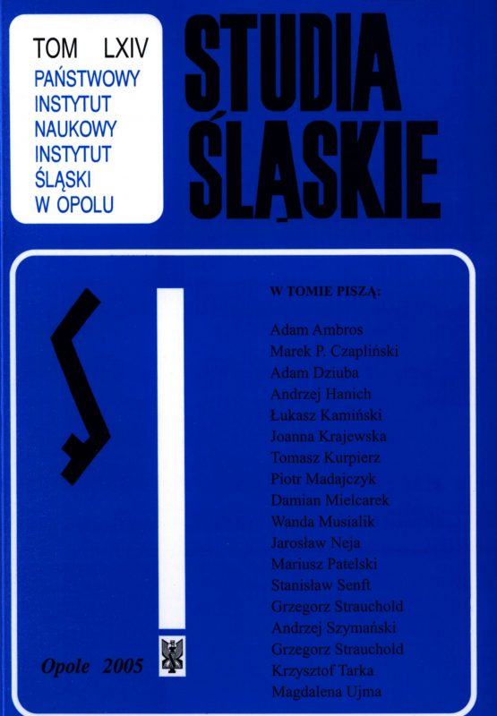 Studia Śląskie tom 64 - okładka