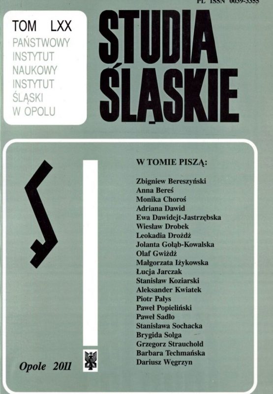 Studia Śląskie tom 70 - okładka
